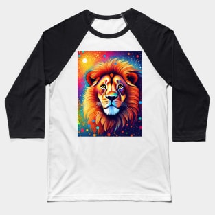 Beautiful Pointillism Painting of African Lion Baseball T-Shirt